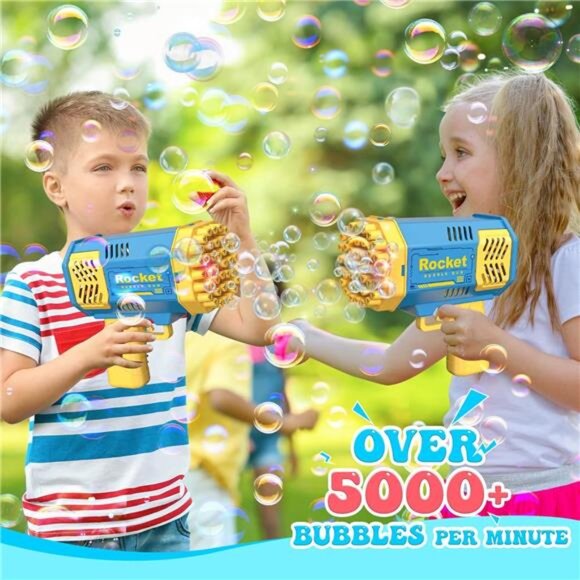 Toys for 3-8 Year Old Boys Girls: 2 Pack Bubble Machine for Kids with Bubble - Picture 3 of 8